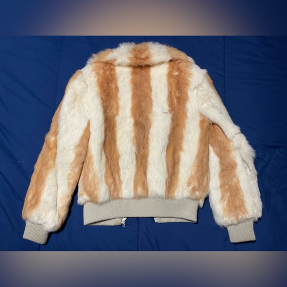 VINTAGE Rabbit Fur Bomber Jacket - Picture 2 of 5